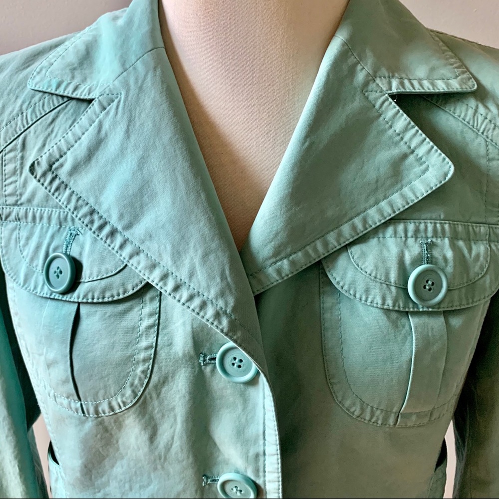 Ann Taylor Sea Foam Trench - Picture 2 of 7